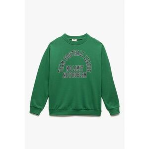 Bluza de trening cu imprimeu text - Alb/Verde imagine