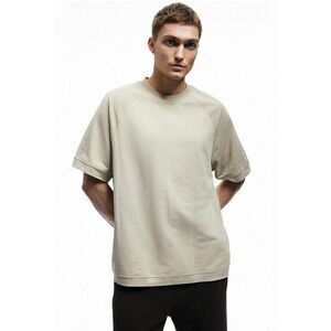 Tricou de bumbac cu maneci raglan - Maro nisip imagine