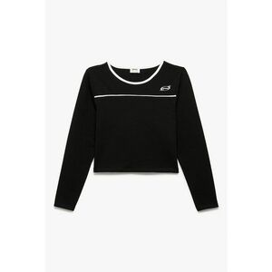 Bluza crop cu imprimeu - Negru imagine