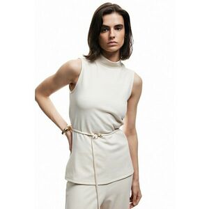 Bluza cu guler inalt - Crem imagine