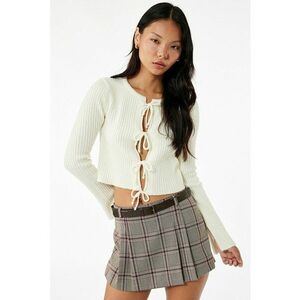 Pulover crop uni - Alb fildes imagine