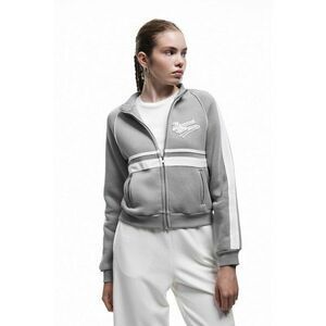Bluza de trening cu imprimeu text pe partea din spate - Alb/Gri deschis imagine