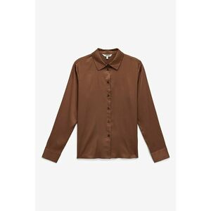 Camasa regular fit cu model uni - Maro scortisoara imagine