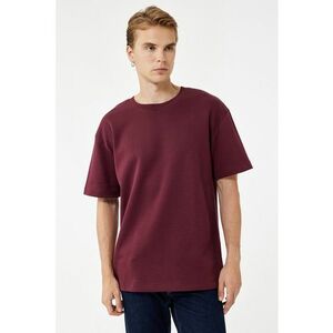 Tricou relaxed fit cu decolteu la baza gatului - Violet tyrian imagine