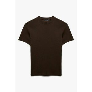 Tricou slim fit uni - Maro inchis imagine