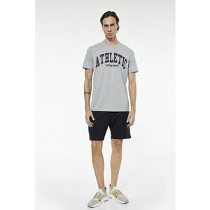 Tricou cu imprimeu text - Gri deschis/Negru stins imagine