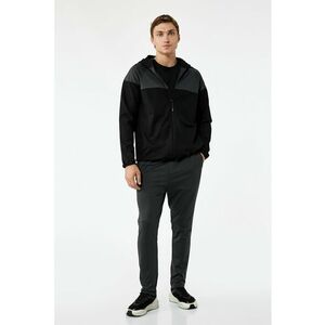 Pantaloni de trening cu snur si buzunare laterale - Gri antracit imagine