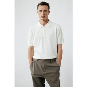 Tricou polo cu model uni - Alb imagine