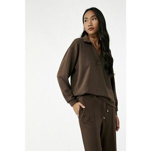Bluza lejera din amestec de modal cu decolteu in V - Maro imagine
