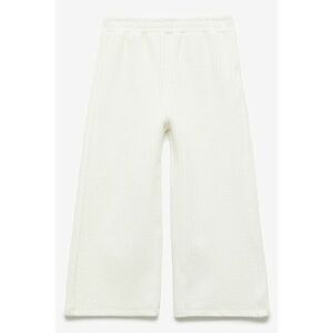 Pantaloni texturati cu croiala ampla - Alb imagine