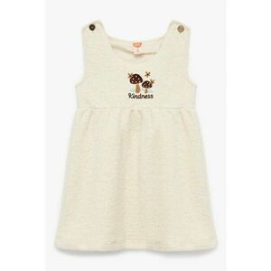 Rochie fara maneci cu broderie - Bej imagine