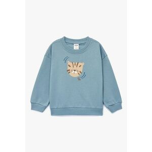 Bluza de bumbac cu imprimeu - Albastru petrol imagine