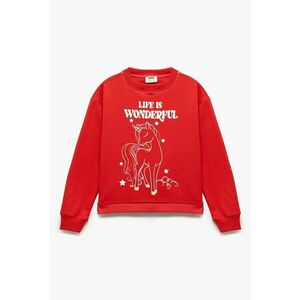 Bluza de trening cu imprimeu grafic si text - Rosu/Alb imagine