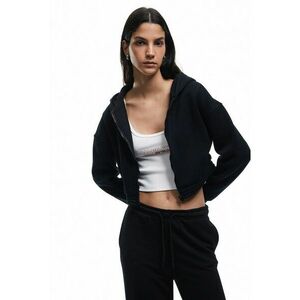 Hanorac crop din amestec de bumbac - Negru imagine