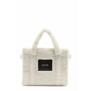 Geanta tote din material teddy - Alb fildes imagine