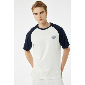 Tricou de bumbac cu maneci raglan - Alb/Bleumarin imagine