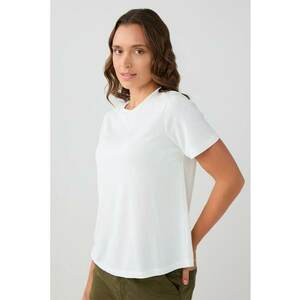 Tricou din amestec de modal cu decolteu la baza gatului imagine