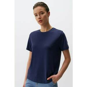 Tricou din amestec de modal cu decolteu la baza gatului imagine