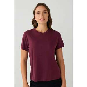 Tricou din amestec de modal cu decolteu la baza gatului imagine