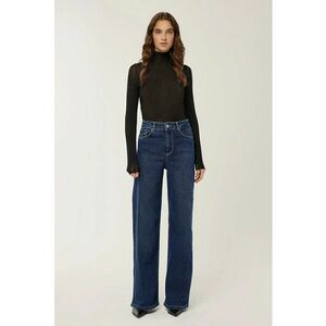 Blugi dama Mom-fit - talie inalta - denim - albastru inchis imagine