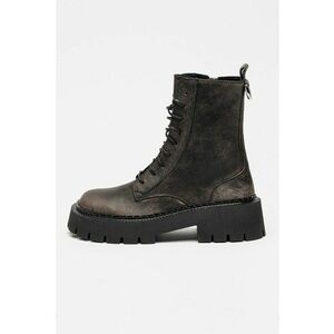Ghete army din piele Saddle - Gri antracit imagine