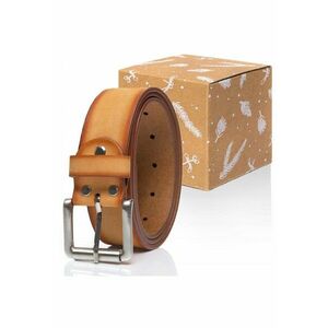 Cureaua Barbati - SOPO-TT376 641 - 100% Piele Naturala - Model Clasic - Catarama Din Metal - Reglabil - Reutilizabile - Pentru Pantaloni - Blugi - Rezistenta La Uzura Si Rezistenta La Zgarieturi - Lungime 85 Cm - Maro imagine
