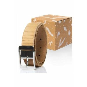 Cureaua Barbati - SOPO-MUS069 - 100% Piele Naturala - Model Clasic - Catarama Din Metal - Reglabil - Reutilizabile - Pentru Pantaloni - Blugi - Rezistenta La Uzura Si Rezistenta La Zgarieturi - Lungime - Bej - Beige Clair imagine