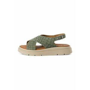 Sandale wedge de piele - Verde sparanghel imagine