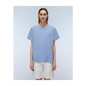 Tricou din bumbac cu logo brodat Eclair - Albastru imagine