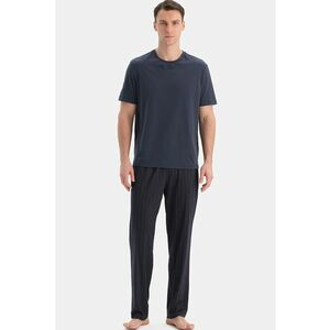 Pantaloni de pijama din amestec de modal - Negru/Albastru ultramarin imagine