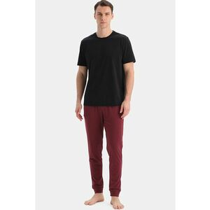 Set de pijama din amestec de modal - Negru/Rosu inchis imagine