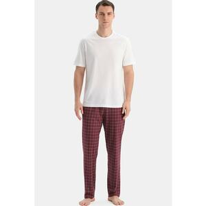 Set de pijamale din amestec de modal - Visiniu/Negru imagine