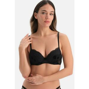 Sutien cu burete si garnitura din dantela - Negru imagine