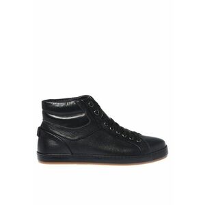 Pantofi sport mid-cut din piele - Negru imagine