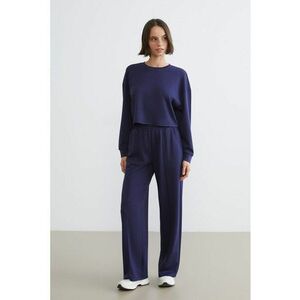 Pantaloni relaxed fit de trening cu banda elastica in talie - Bleumarin imagine
