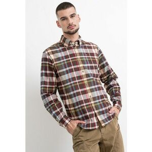 Camasa Oxford cu model in carouri pentru trekking - Verde/Visiniu/Maro imagine
