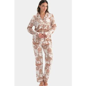 Pijama din amestec de modal - Alb/Roz prafuit imagine