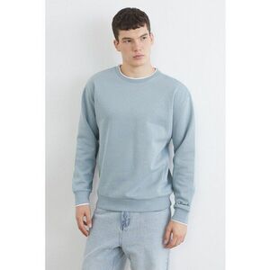 Bluza de trening din amestec de bumbac cu garnituri contrastante - Albastru pastel imagine