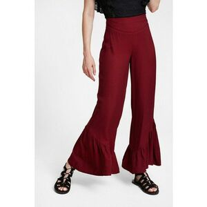 Pantaloni evazati cu volane - Visiniu imagine