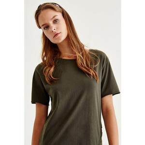 Rochie-tricou din bumbac - Kaki inchis imagine