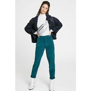 Pantaloni crop din reiat - Verde persan imagine