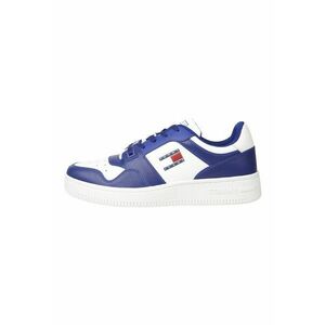 Pantofi sport din piele cu model in doua tonuri - Alb/Bleumarin imagine
