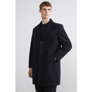 Palton lung cu model uni - Negru imagine