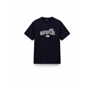 Tricou din bumbac cu decolteu la baza gatului Funes - Bleumarin imagine