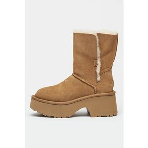 Ghete demi-wedge din piele intoarsa fara inchidere Esmee - Maro camel imagine