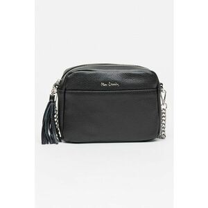Geanta crossbody de piele cu canaf - Negru imagine