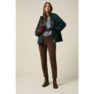 Pantaloni crop cu talie inalta - Maro inchis imagine
