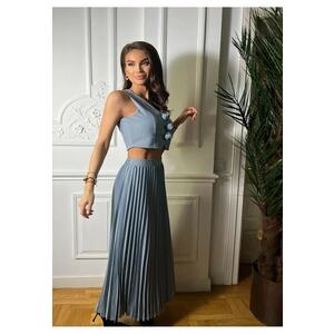 Compleu albastru Pleated Muse - Albastru deschis imagine