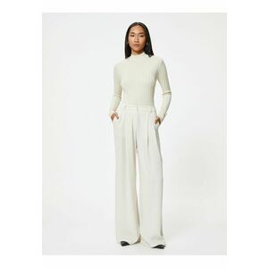 Pulover striat slim fit - Bej imagine