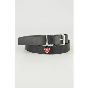 Curea din piele cu logo discret - Negru imagine